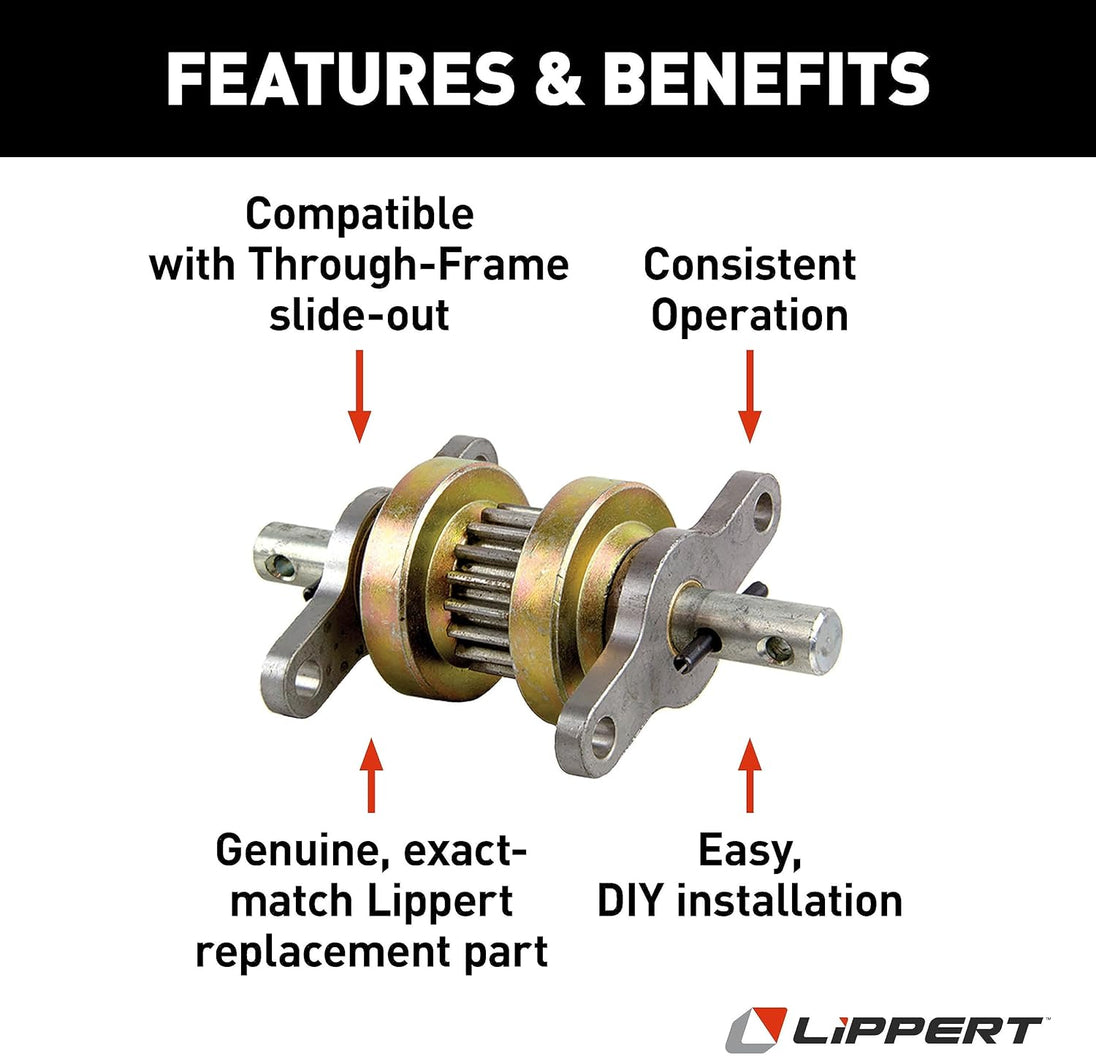 Lippert Components 123356 Heavy Duty RV Slide-Out Gear Pack with Steel Rollers 2.5" X 2.5"