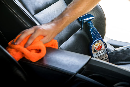 303® Automotive Leather 3-In-1 Complete Care Spray, Conditions Leather to Prevent Cracking and Fading, Strong UV Protection, Safe for All Finished Leather and Vinyl (30218) 473 Ml