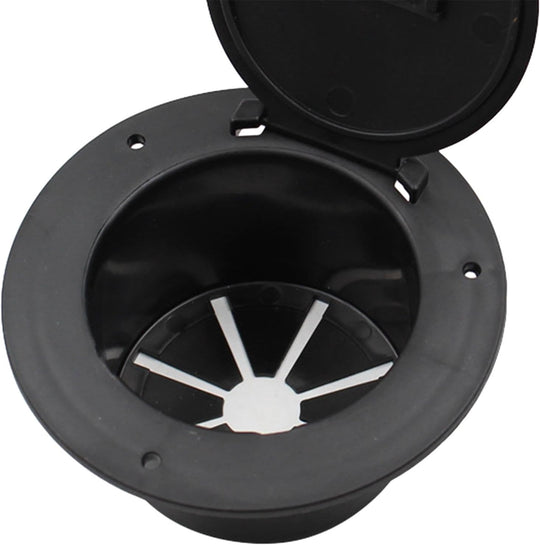 Magideal RV Electrical Cable Hatch Electric Cord Cover 5Inch round Black Easy Installation Power Cable Cord Hatch Cover Accessory for Boat Truck