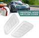 Car Hood Vents, 2PCS Universal Hood Air Vents for Car Hood Scoop, Bonnet Vent Hood Air Intake Trim Cover (White)