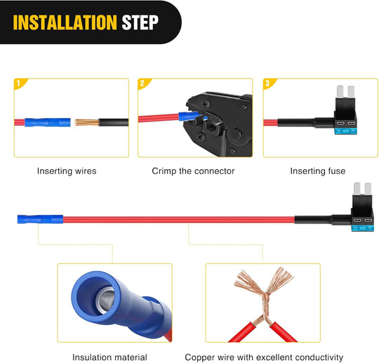 Nilight Fuse Holder Add-A-Circuit Fuse TAP Adapter Mini ATM APM Blade Fuse Holder-10 Pack