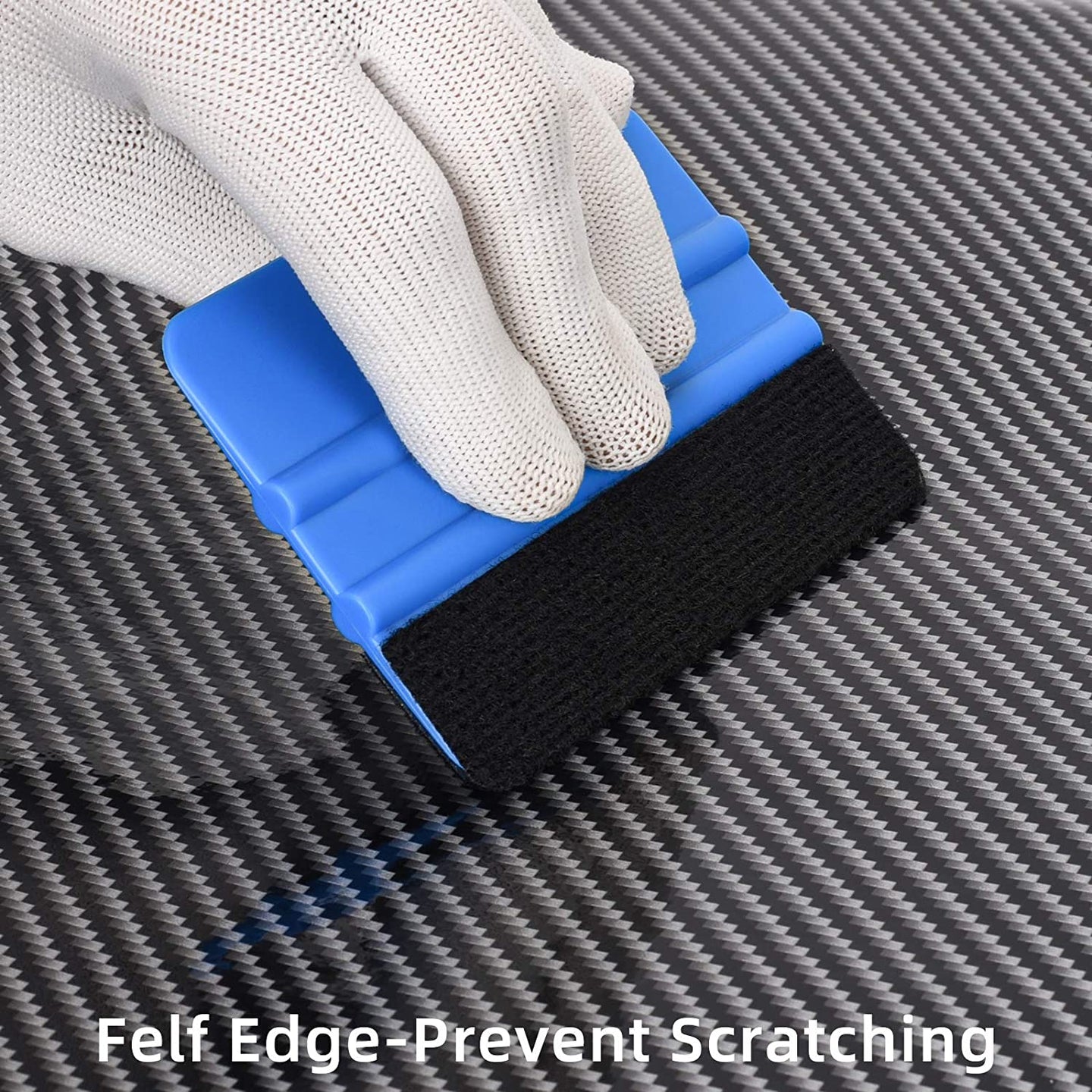 Durable Black Felt Edge Vinyl Squeegee Tool 4-Inch, Car Film Wrapping Decal Window Tint Work, Professional Scratch Free (Pack of 3)