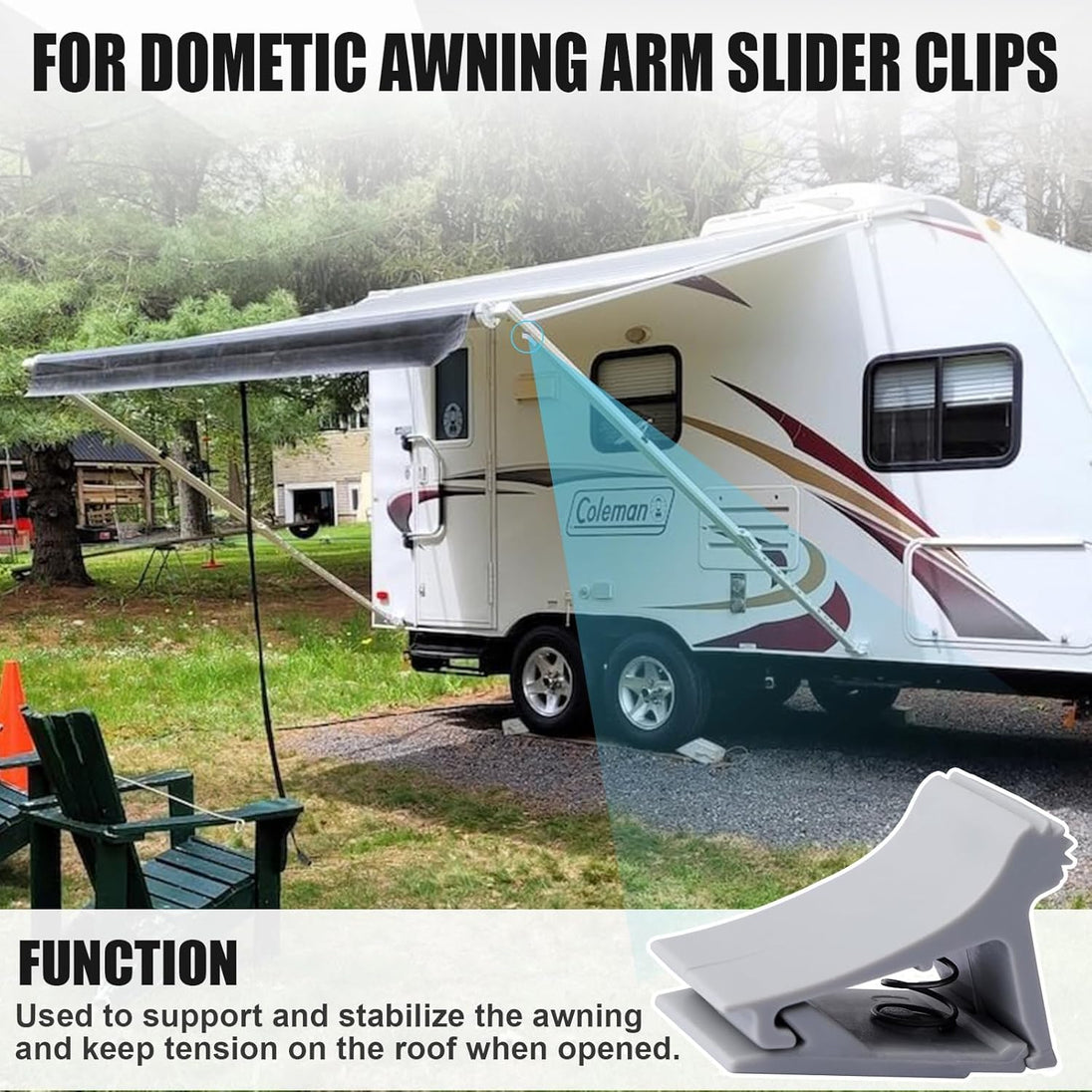 830472P002 RV Awning Arm Slider Catch Kit Compatible with Dometic 8500 Awning A&E 9000