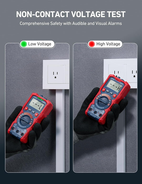 Astroai Multimeter Tester, TRMS 4000 Counts Volt Meter Auto-Ranging Ohmmeter Digital 1.5V/9V/12V Battery Voltage Tester Measure Voltage Current Resistance Diodes Continuity Capacitance with NCV