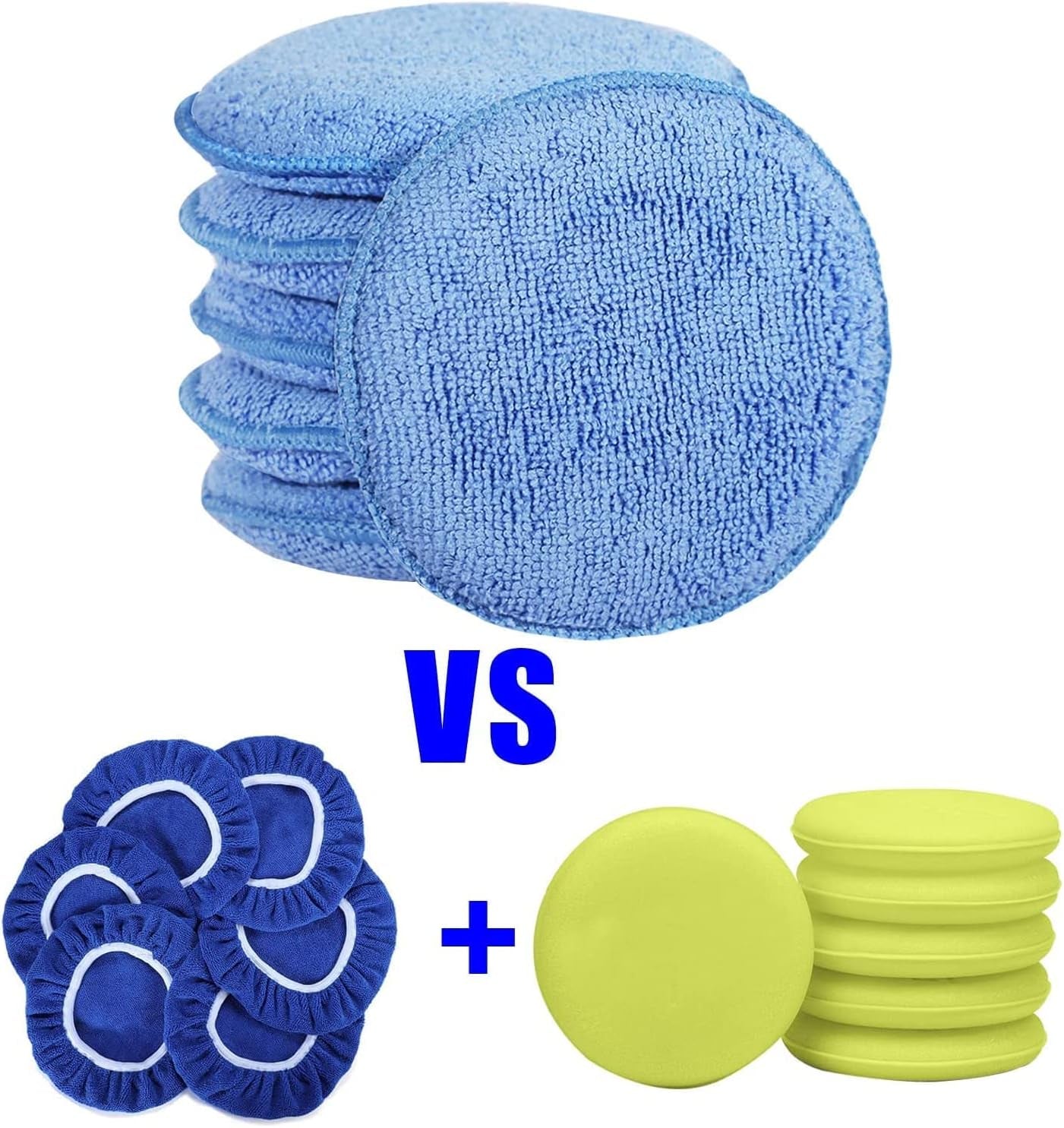 FONAROLL Microfiber Wax Applicator Pads, Car Wax Applicator, Buffing & Detail Polishing Foam Pads for Car Cleaning and Fine Polishing (5" Diameter, 6 Pack)