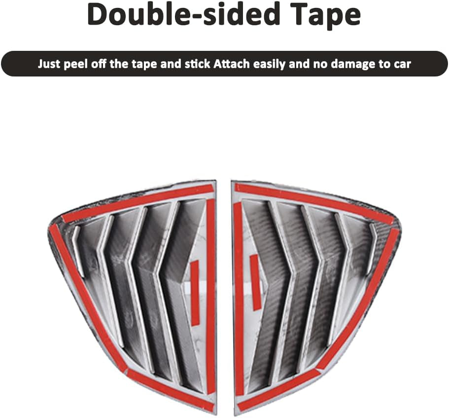 Car Rear Side Window Louvers for Mazda MX-5 ND 2015-2023 Triangular Window Glass Blinds Exterior Accessories (Only Fit Hardtop Version) (Carbon Fiber)