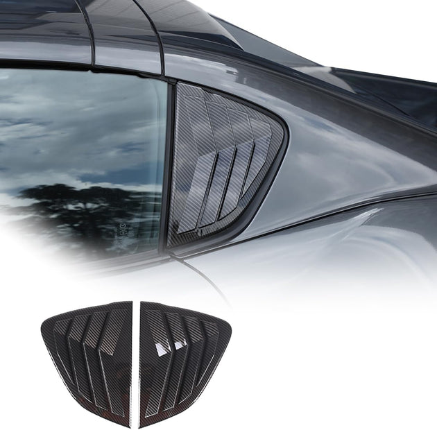 Car Rear Side Window Louvers for Mazda MX-5 ND 2015-2023 Triangular Window Glass Blinds Exterior Accessories (Only Fit Hardtop Version) (Carbon Fiber)