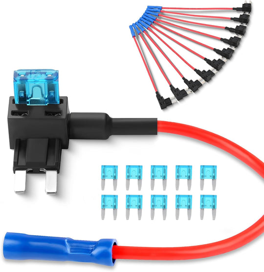 Nilight Fuse Holder Add-A-Circuit Fuse TAP Adapter Mini ATM APM Blade Fuse Holder-10 Pack