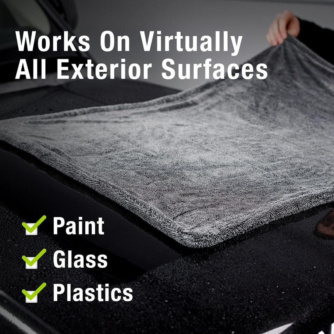 Exoforma Mega Drying Towel - Large Premium Microfiber Car Drying Towel - 24"X36" 1200 GSM Double Twist Pile, Edgeless Design for No Scratches, Dries Your Entire Vehicle by Itself