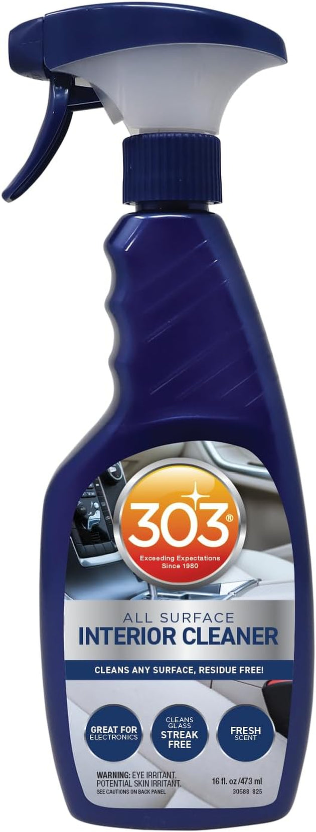 303® Car Interior Cleaner Spray, Interior Car Cleaner - Safely Cleans Any Surface, Residue Free - Safe for Use on Touchless Touch Screens, Including LCD - Cleans Glass Streak Free, (30588) 473 Ml
