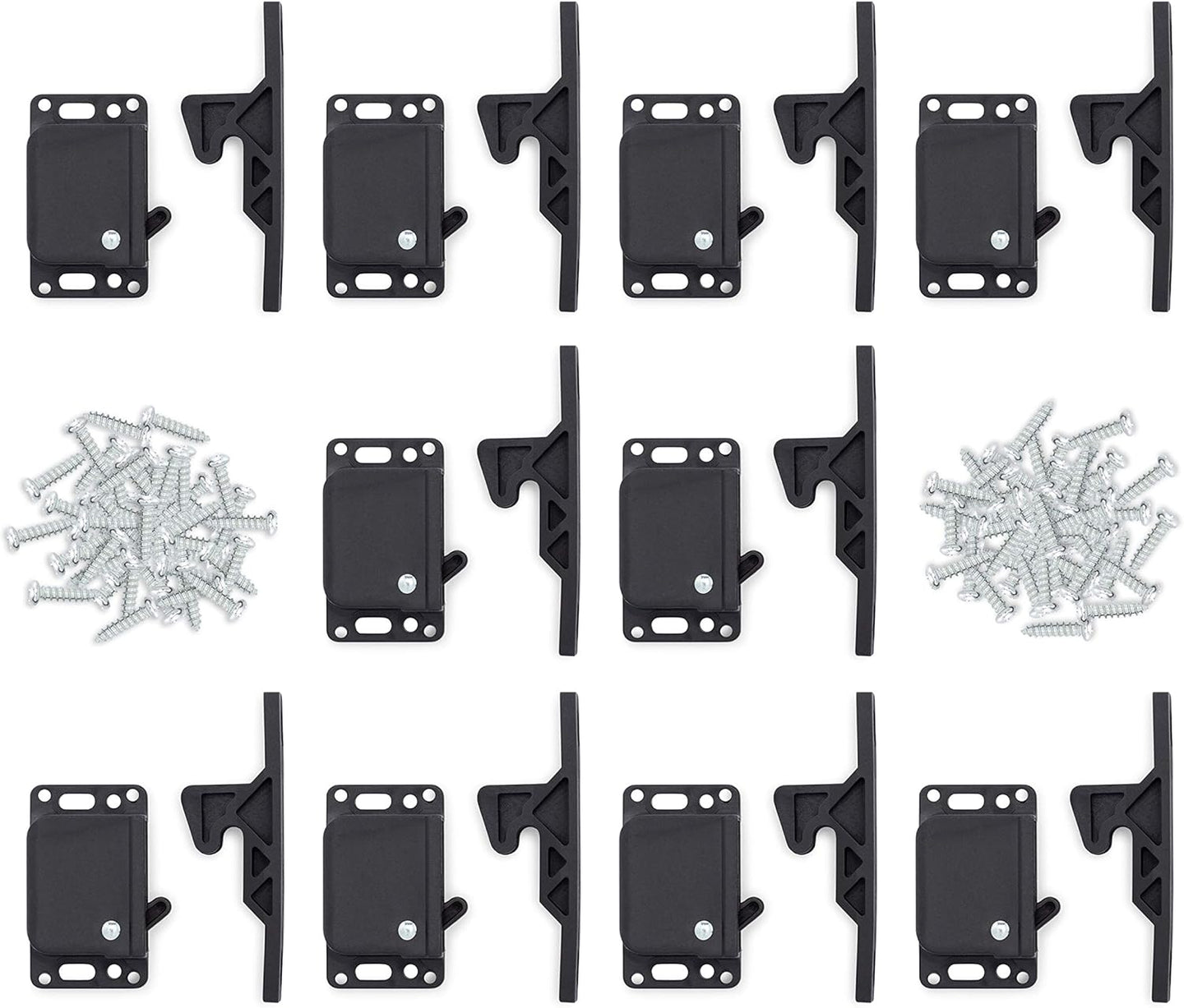 Camp'N - 10 Pack - Push Catch - Latch - Grabber - Holder for RV Cabinet Doors with Mounting Hardware - 5 Lbs Pull Force - Perfect for RV, Trailer, Camper, Motor Home, Cargo Trailer - OEM Replacement