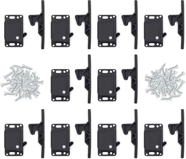 Camp'N - 10 Pack - Push Catch - Latch - Grabber - Holder for RV Cabinet Doors with Mounting Hardware - 5 Lbs Pull Force - Perfect for RV, Trailer, Camper, Motor Home, Cargo Trailer - OEM Replacement