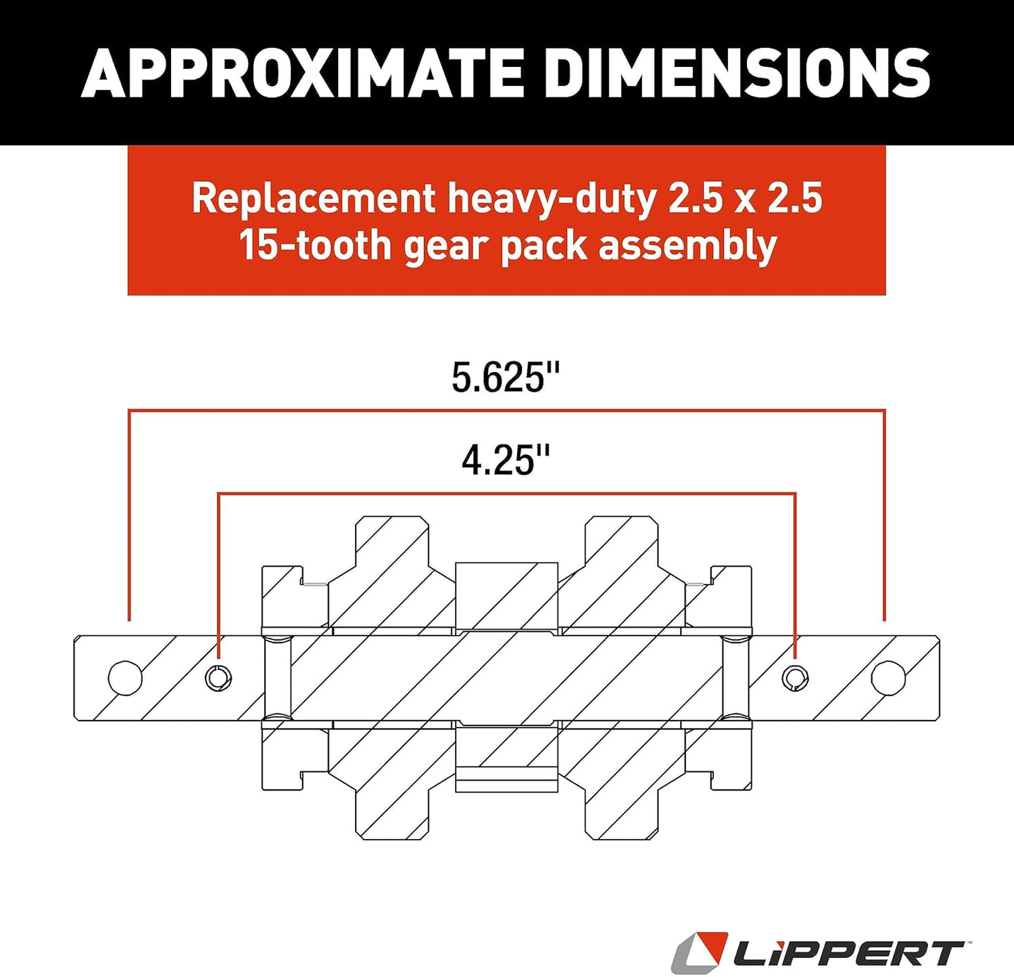 Lippert Components 123356 Heavy Duty RV Slide-Out Gear Pack with Steel Rollers 2.5" X 2.5"