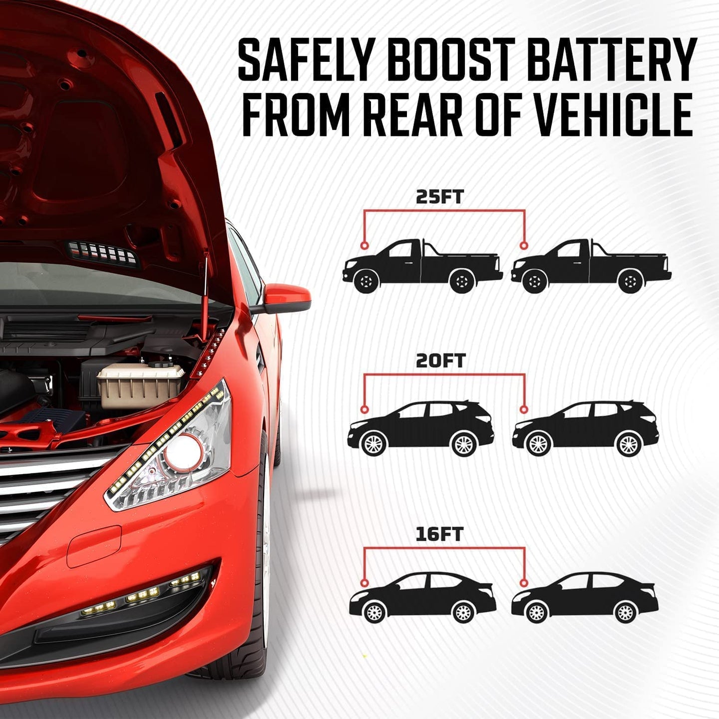 Energizer 6 Gauge Jumper Battery Cables 16 Ft Booster Jump Start - Heavy Duty Booster Cables, UL Listed