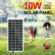 10W Solar Battery Charger with Carabiner 12V Solar Charger Polysilicon Solar Power Charger Portable for Outdoor Lamp Pump