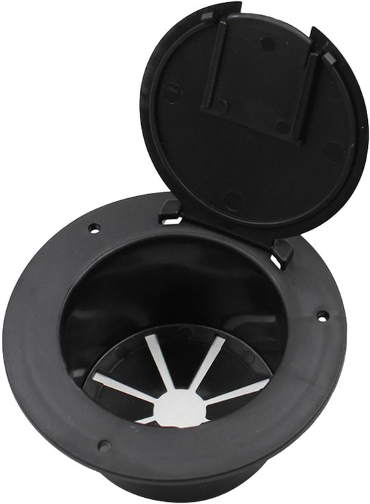Magideal RV Electrical Cable Hatch Electric Cord Cover 5Inch round Black Easy Installation Power Cable Cord Hatch Cover Accessory for Boat Truck