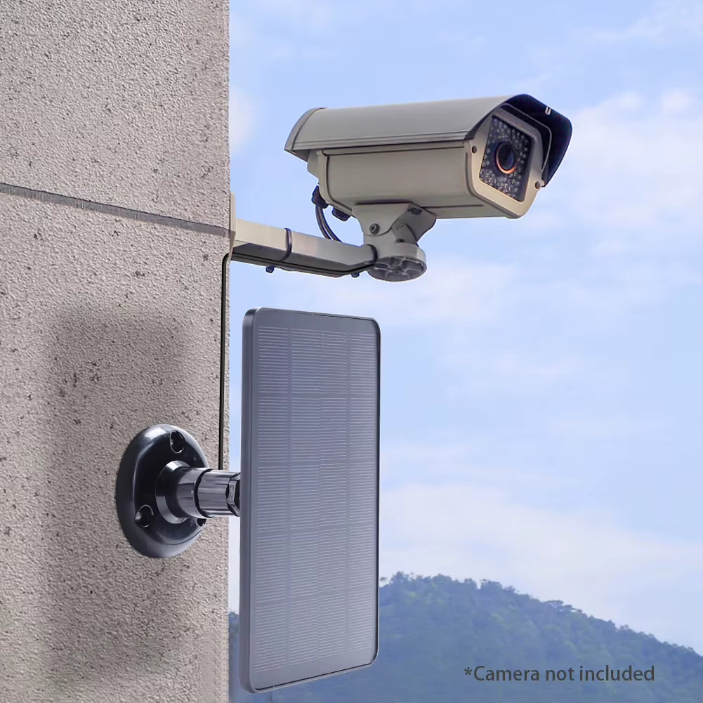 10W 5V Solar Cells Charger Micro USB Charging Monocrystalline Solar Panels with Mount Waterproof for Outdoor Camera Surveillance