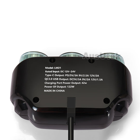 12V DC Car Cigarette Lighter Adapter 2Way Double Plug Socket Charger Splitter