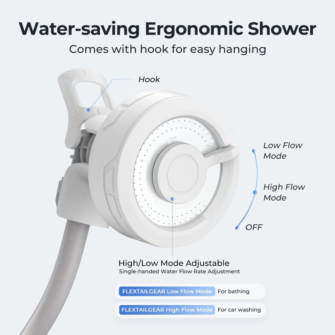 FLEXTAILGEAR MAX Shower Camping Shower Portable Shower, Ultralight Rechargeable Outdoor Shower Pump, Travel Shower with USB-C Water Pump for Hiking, Car Wash, Pet Cleaning, Beach Vacations