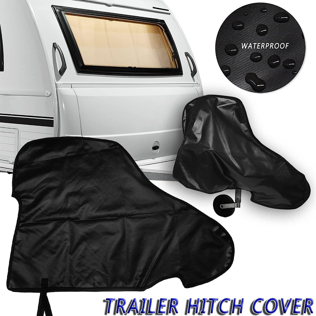 89X63Cm Caravan Hitch Cover, Universal Trailer Caravan Towing Hitch Cover anti Rain Snow Waterproof Dustproof Protector for RV Tow Coupling Lock