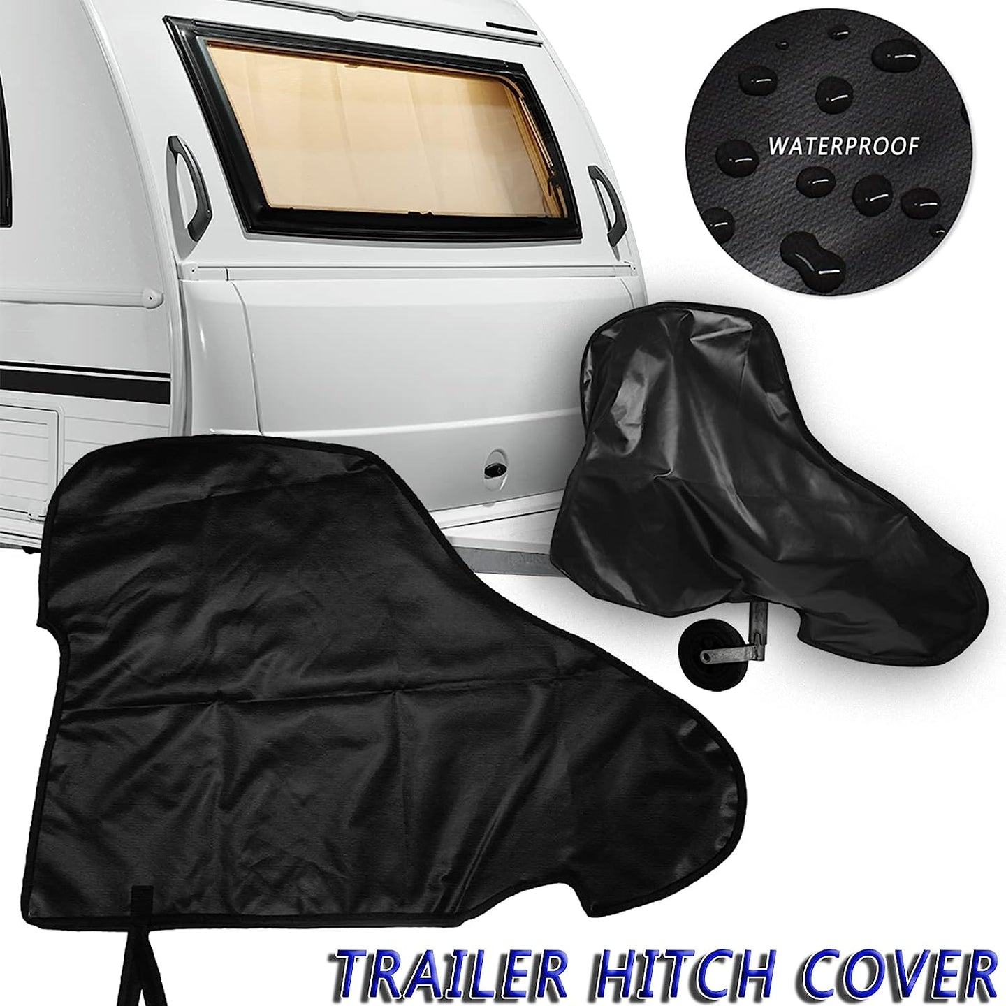 89X63Cm Caravan Hitch Cover, Universal Trailer Caravan Towing Hitch Cover anti Rain Snow Waterproof Dustproof Protector for RV Tow Coupling Lock