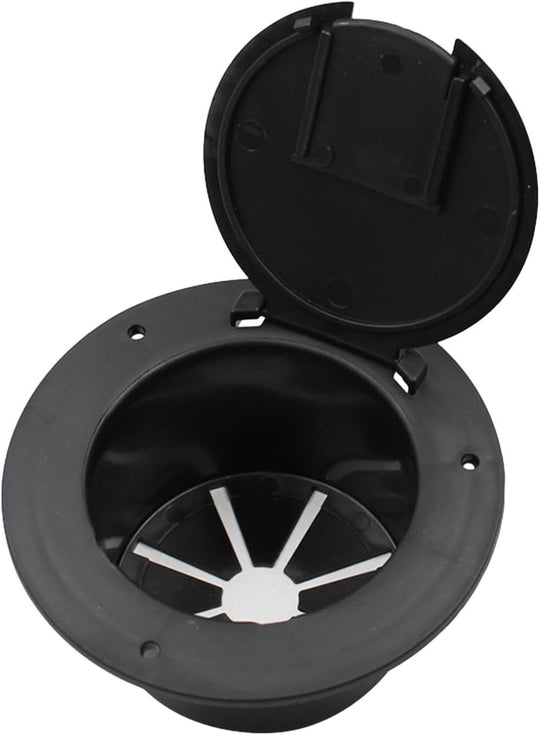 Magideal RV Electrical Cable Hatch Electric Cord Cover 5Inch round Black Easy Installation Power Cable Cord Hatch Cover Accessory for Boat Truck