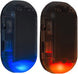 Car Solar Power Simulated Dummy Alarm Warning, Solar Car Alarm Led Light, 2 Pcs Anti-Theft Led Flashing Security Light with New USB Port (Blue + Red)