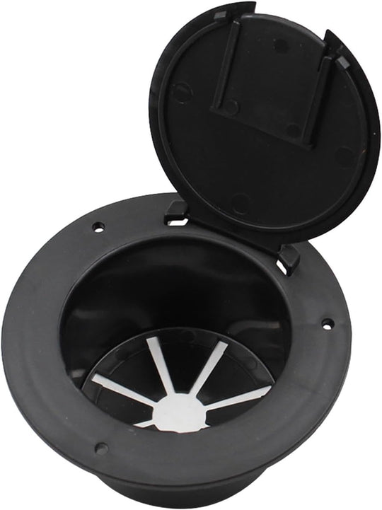 Magideal RV Electrical Cable Hatch Electric Cord Cover 5Inch round Black Easy Installation Power Cable Cord Hatch Cover Accessory for Boat Truck