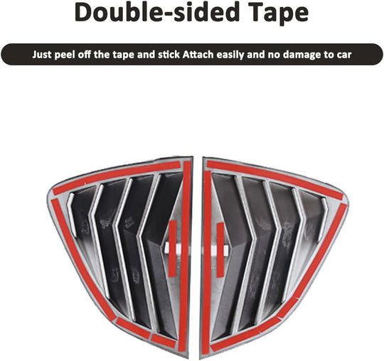 Car Rear Side Window Louvers for Mazda MX-5 ND 2015-2023 Triangular Window Glass Blinds Exterior Accessories (Only Fit Hardtop Version) (Gloss Black)