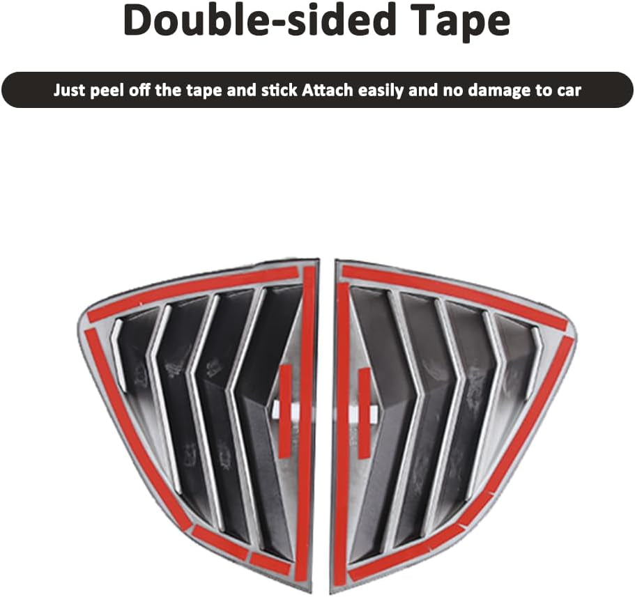 Car Rear Side Window Louvers for Mazda MX-5 ND 2015-2023 Triangular Window Glass Blinds Exterior Accessories (Only Fit Hardtop Version) (Gloss Black)