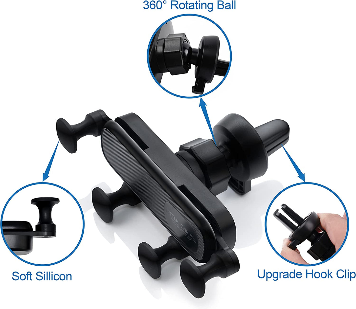 Air Vent Car Phone Holder, Harvcci Gravity Cradle Shakeproof Cell Phone Holder, Universal Compatible for Iphone Series Samsung Galaxy Series and All Other Smart Phones from 4.0-7.0 Inches