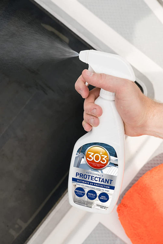 303® Marine Aerospace UV Protectant Spray for Vinyl, Plastic, Rubber, Fiberglass, Leather & More – Dust and Dirt Repellant - Non-Toxic, Matte Finish, (30340M) 473Ml