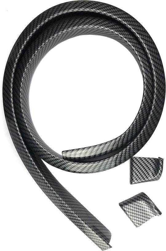 Car Rear Spoiler Trunk Spoiler Lip Kit Universal 4.9FT / 250Cm Length Exterior Rear Strip Splitter Spoiler Side Skirt Rubber Carbon Fiber Black Automotive Accessories