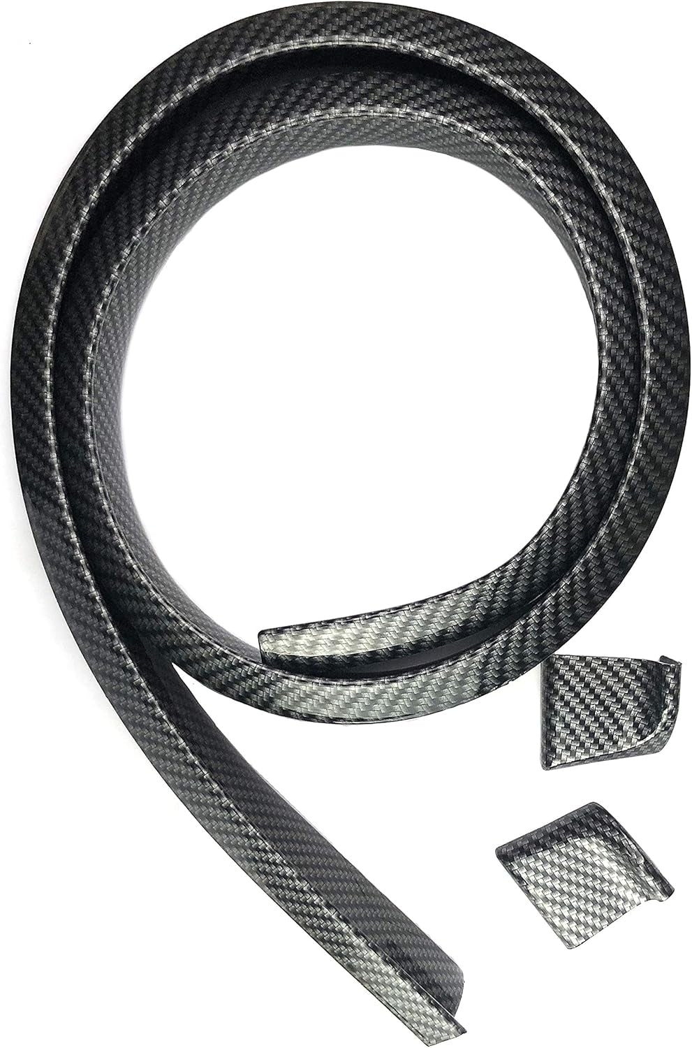 Car Rear Spoiler Trunk Spoiler Lip Kit Universal 4.9FT / 250Cm Length Exterior Rear Strip Splitter Spoiler Side Skirt Rubber Carbon Fiber Black Automotive Accessories