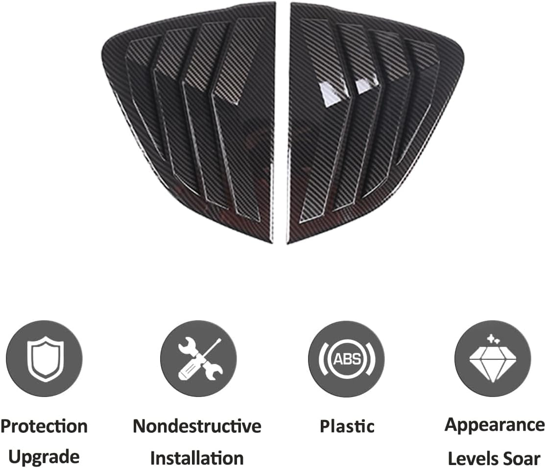 Car Rear Side Window Louvers for Mazda MX-5 ND 2015-2023 Triangular Window Glass Blinds Exterior Accessories (Only Fit Hardtop Version) (Carbon Fiber)