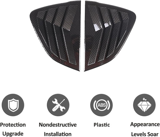 Car Rear Side Window Louvers for Mazda MX-5 ND 2015-2023 Triangular Window Glass Blinds Exterior Accessories (Only Fit Hardtop Version) (Carbon Fiber)