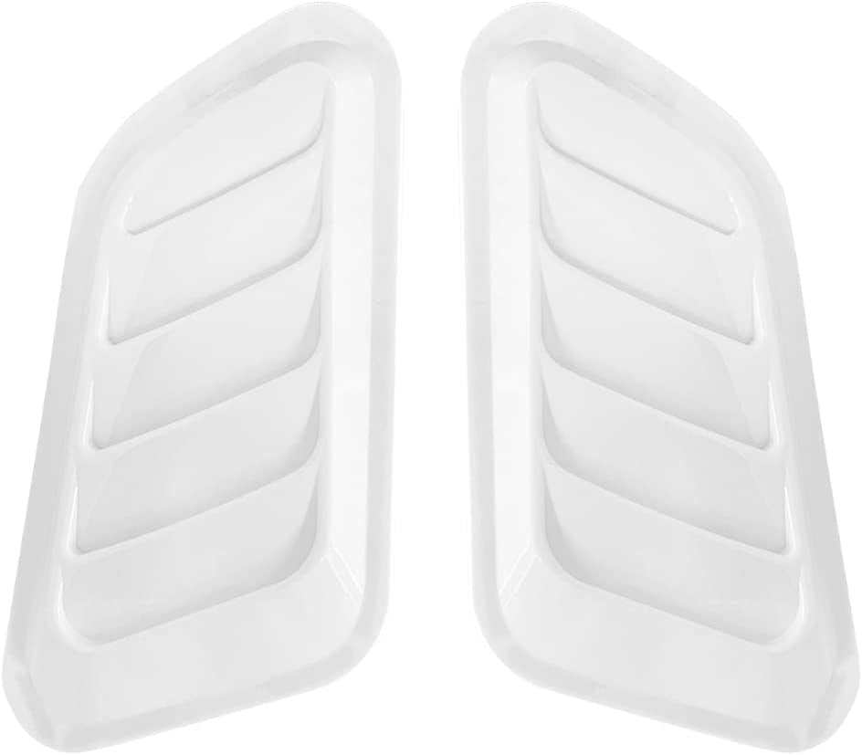 Car Hood Vents, 2PCS Universal Hood Air Vents for Car Hood Scoop, Bonnet Vent Hood Air Intake Trim Cover (White)