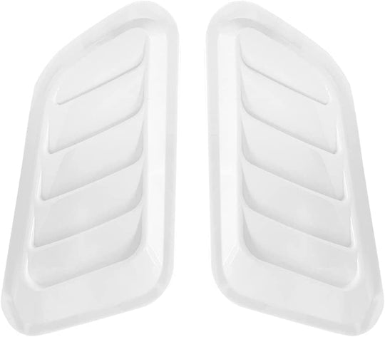 Car Hood Vents, 2PCS Universal Hood Air Vents for Car Hood Scoop, Bonnet Vent Hood Air Intake Trim Cover (White)