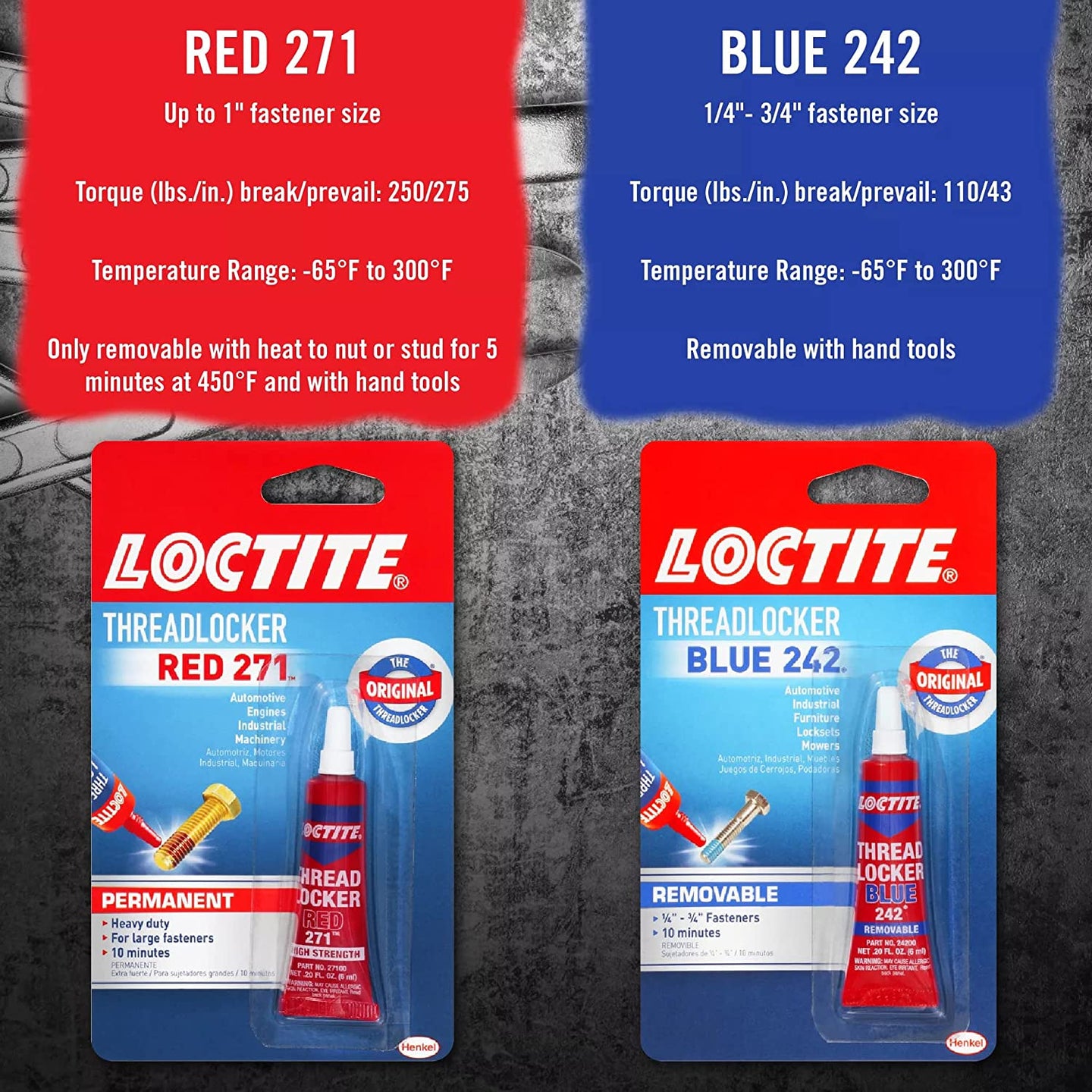 Henkel Loctite Blue 242 Threadlocker 6-Milliliter Tube (209728)