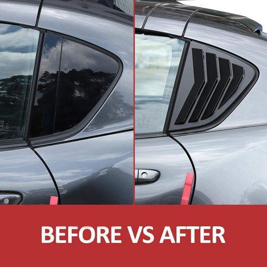 Car Rear Side Window Louvers for Mazda MX-5 ND 2015-2023 Triangular Window Glass Blinds Exterior Accessories (Only Fit Hardtop Version) (Gloss Black)
