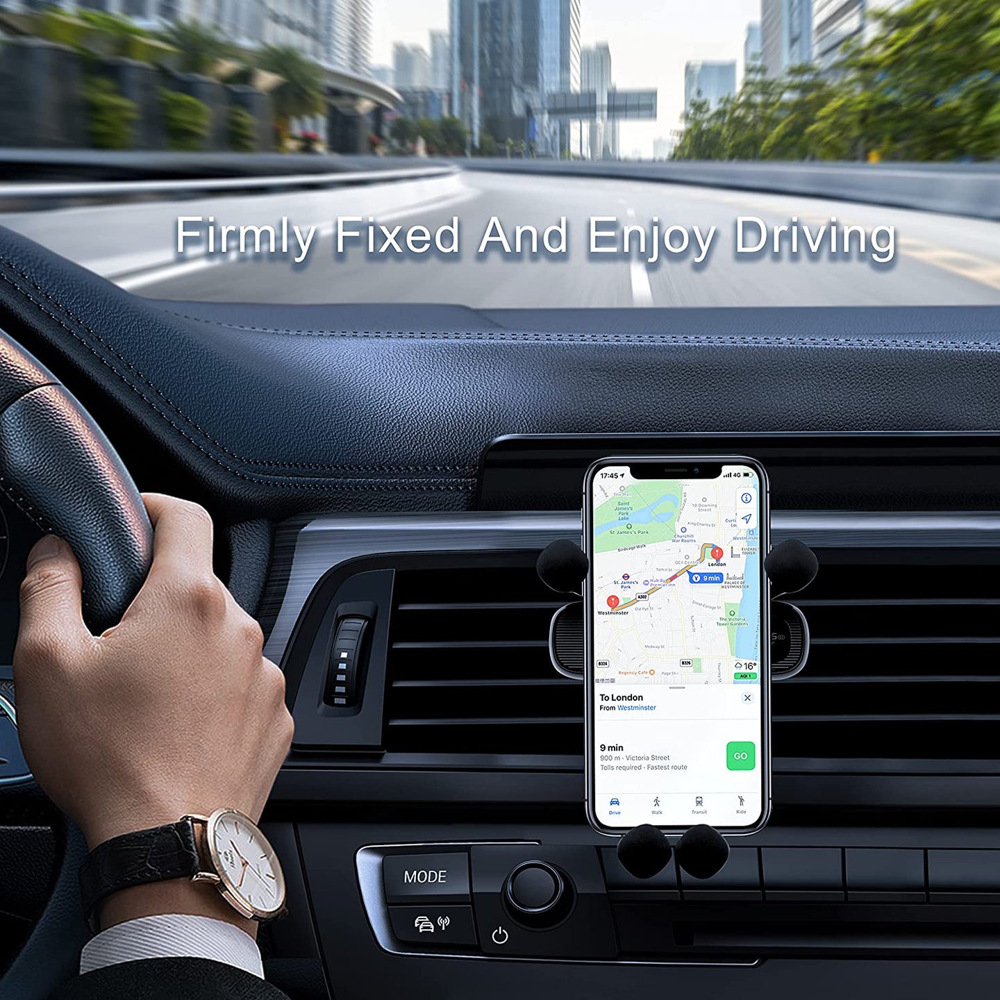 Air Vent Car Phone Holder, Harvcci Gravity Cradle Shakeproof Cell Phone Holder, Universal Compatible for Iphone Series Samsung Galaxy Series and All Other Smart Phones from 4.0-7.0 Inches