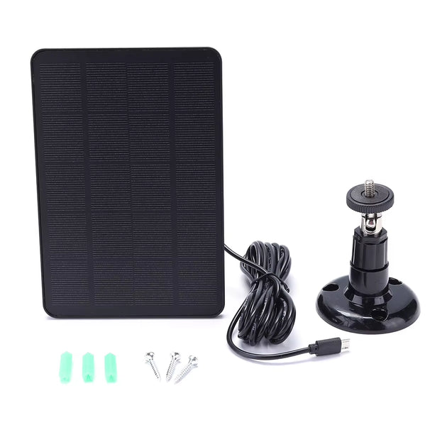 10W 5V Solar Cells Charger Micro USB Charging Monocrystalline Solar Panels with Mount Waterproof for Outdoor Camera Surveillance
