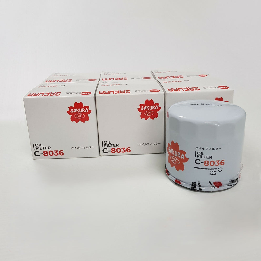 6X Pack of Sakura C-8036 Oil Filters - Equivalent of Ryco Z445 & Z436