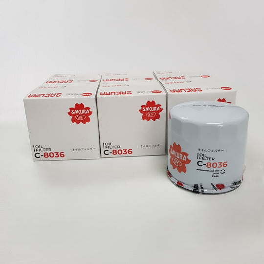 6X Pack of Sakura C-8036 Oil Filters - Equivalent of Ryco Z445 & Z436