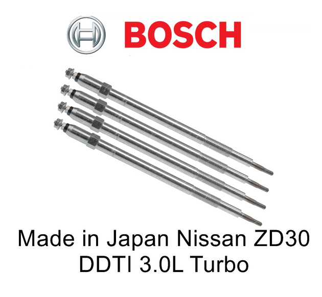 High-Performance Bosch Glow Plugs Set for ZD30 DDT Turbo Diesel - Perfect Fit for Nissan GU Patrol & D22 Navara
