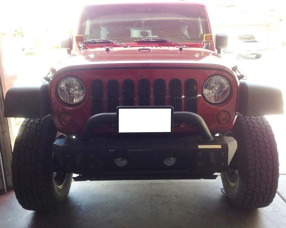 Ijdmtoy No Drill Required 3-Inch Bumper Guard Tube Mount License Plate Bracket/Holder