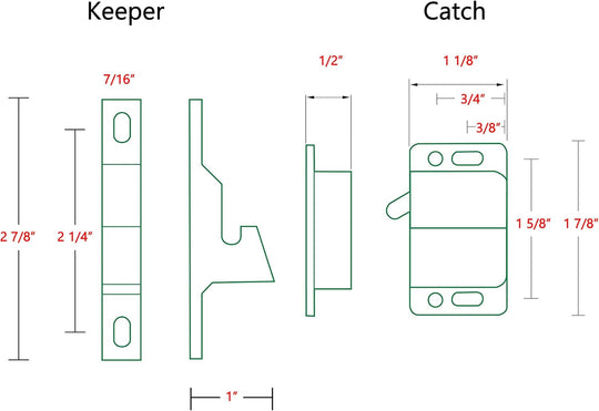 Camp'N - 10 Pack - Push Catch - Latch - Grabber - Holder for RV Cabinet Doors with Mounting Hardware - 5 Lbs Pull Force - Perfect for RV, Trailer, Camper, Motor Home, Cargo Trailer - OEM Replacement
