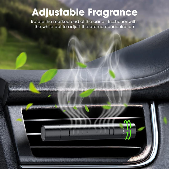 2 Packs Custom Car Vent Clip Cylindrical Essential Oil Car Diffuser Vent Clip with 12 Refill Sticks for Car,Office，Kitchen，Bathroom, Pet Houses
