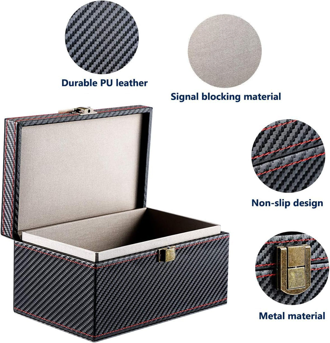 Faraday Box with a Blocker Pouch, Car Key Signal Blocker Box, Keyless Entry RFID Blocking Box, Anti-Theft Faraday Cage,Key Storage Boxes,Safe Secure Box for Remote Smart Keys