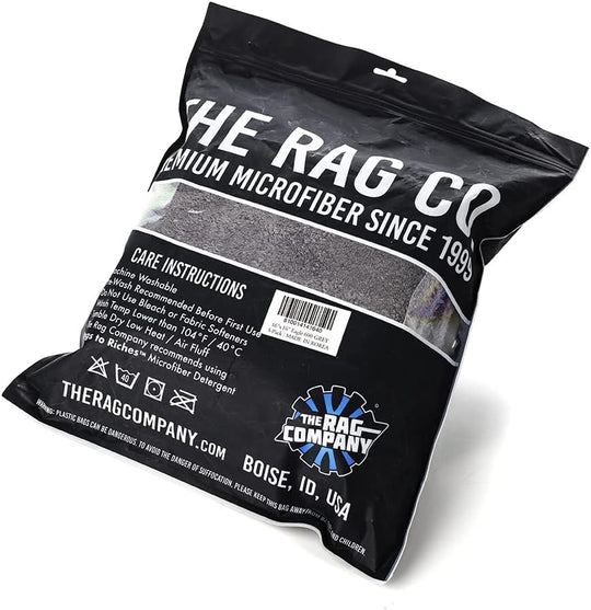 THE RAG COMPANY Eagle EDGELESS Professional Korean 70/30 Super Plush Microfiber Detailing Towels 16 X 16 Inch (Pack of 3) Dark Grey 600Gsm